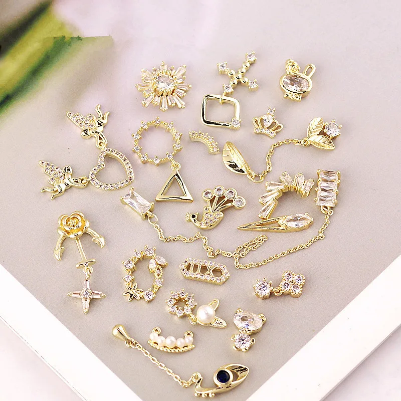 Высококачественная цепочка для ногтей с цирконом и микро-инкрустированным