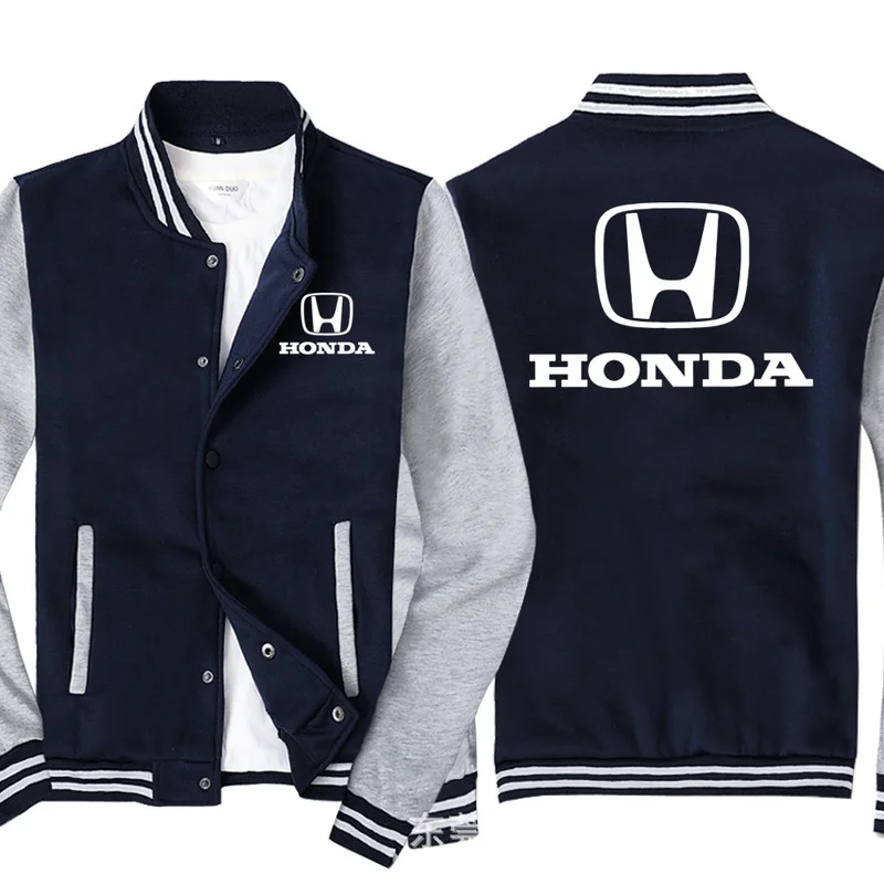 

2021 NEW Fashion Men Baseball Jacket for HONDA Logo Sportswear Casual Sweatshirt Hip Hop Harajuku Unisex Uniform Cardigan Coat