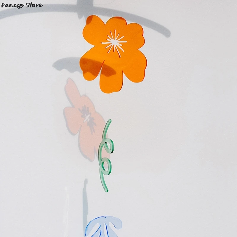 

Creative Geometric Wind Chimes Kids Bedroom Gift Flower Caterpillar Color Wind Chimes Ornaments Family Car Decoration Nordic