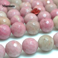 mamiam natural chinese pink rhodonite beads 6 10mm faceted round stone diy bracelet necklace jewelry making gemstone gift design