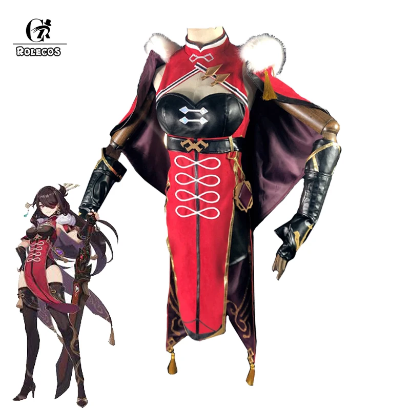 

ROLECOS Game Genshin Impact Beidou Cosplay Costume Beidou Dress Cosplay Game Genshin Impact Costume Cloak Gloves Women Halloween