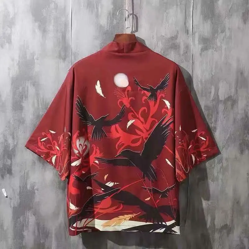 Yukata женский Кимоно Кардиган для мужчин традиционное японское кимоно унисекс