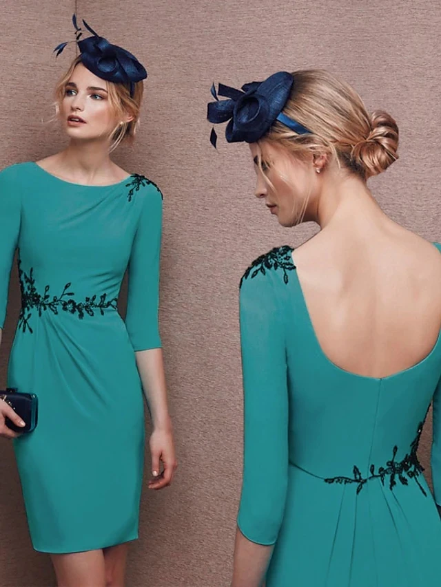 

Elegant Cocktail Dresses 2021 Scoop Long Sleeves Short Prom Dresses Vestidos De Gala Women Formal Party Graduation Gowns