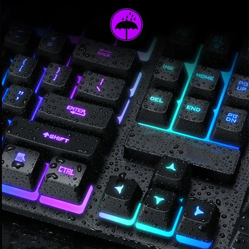 USB Проводная игровая клавиатура с 104 клавишами Механическая подсветкой для