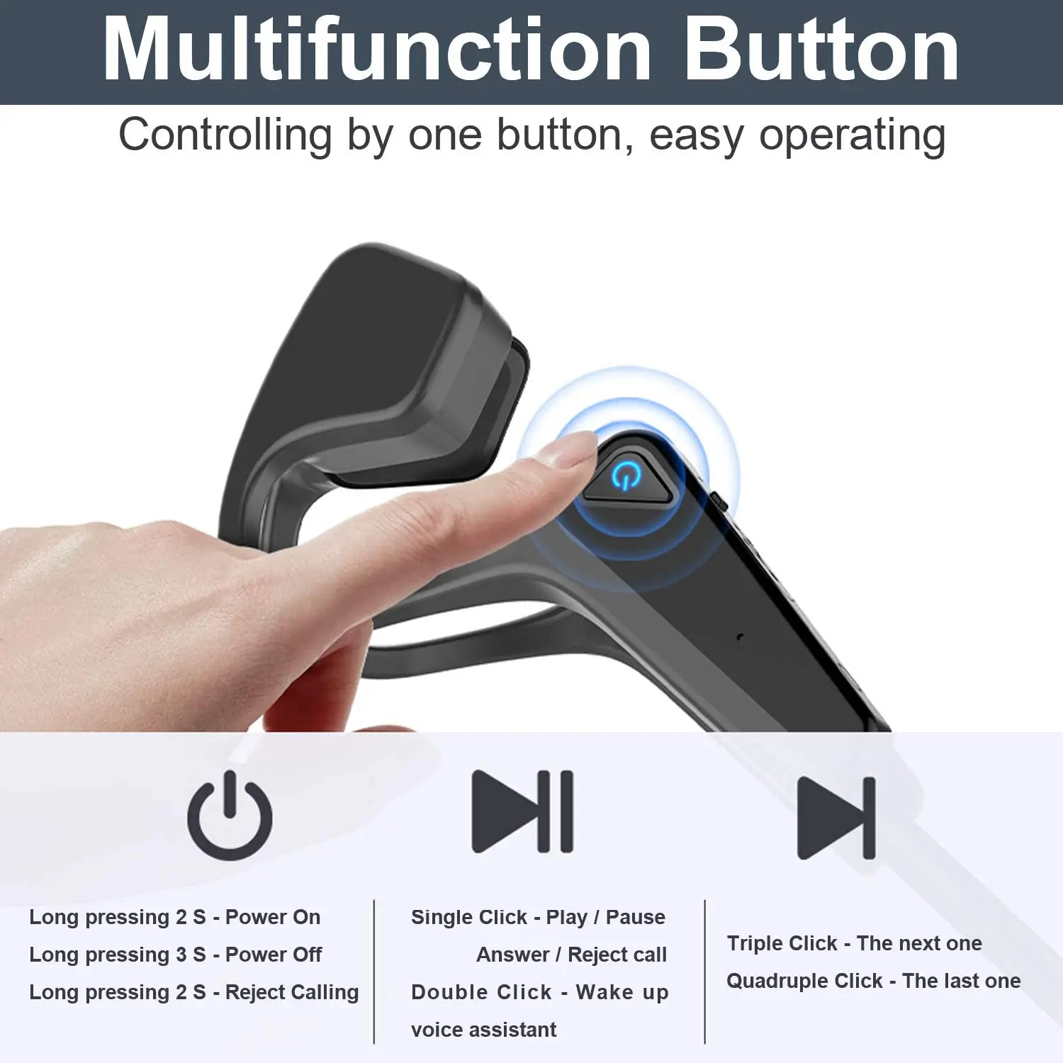 Wireless bone conduction earphone Bluetooth 5.0 open headphones waterproof noise reduction sports headset for Android IOS