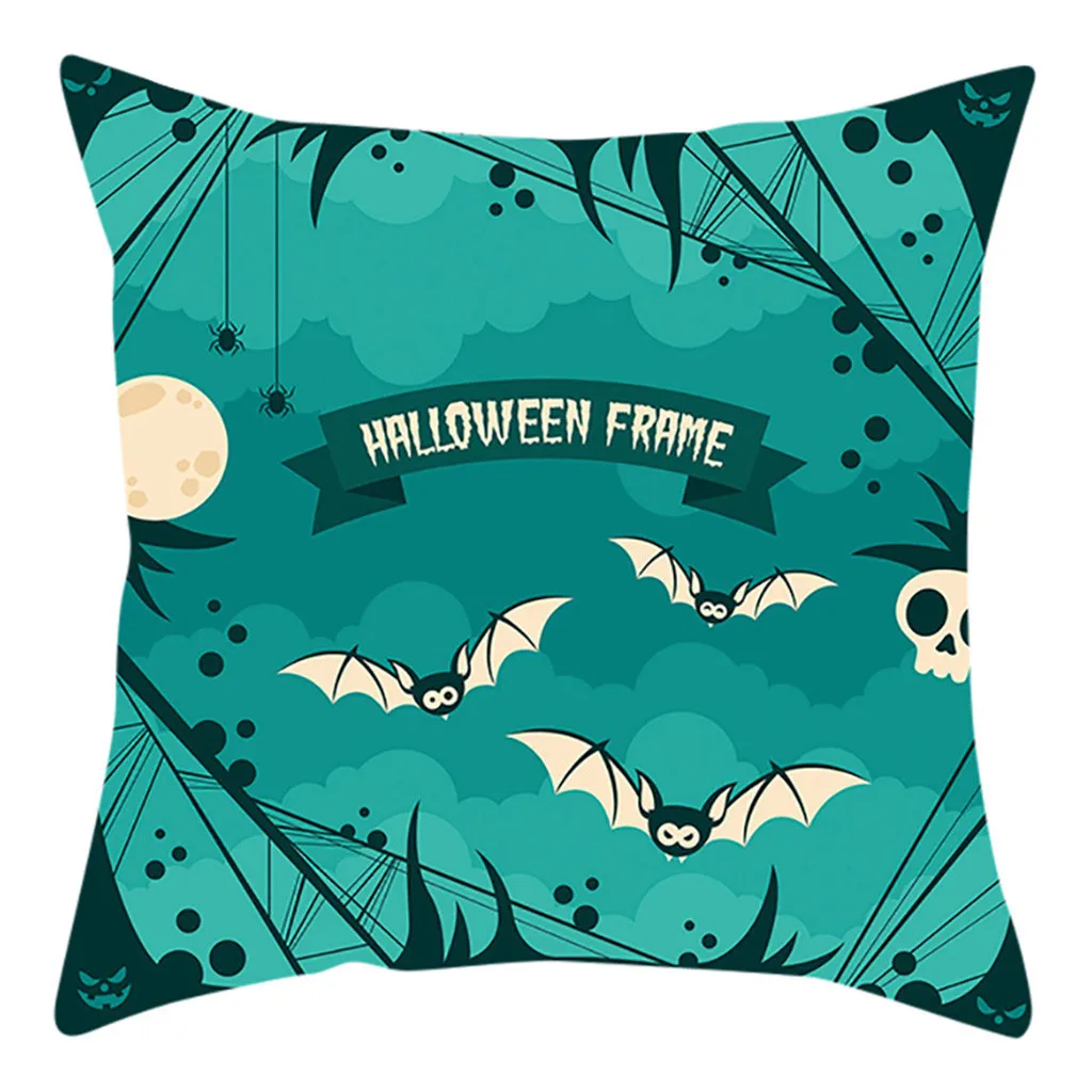 Осенний декоративный чехол на Хэллоуин зеленая забавная поясная наволочка с