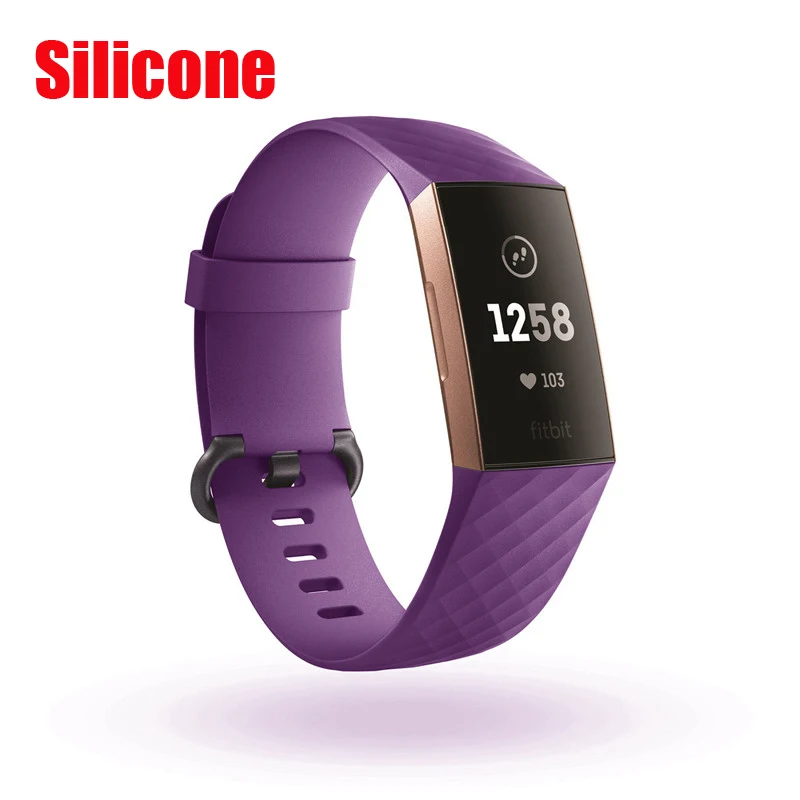 Миланский магнитный ремешок для Fitbit Charge 3 для Charge 2 фитнес-браслет из нержавеющей стали спортивные часы сменный металлический браслет - Цвет: Purple-Silicone