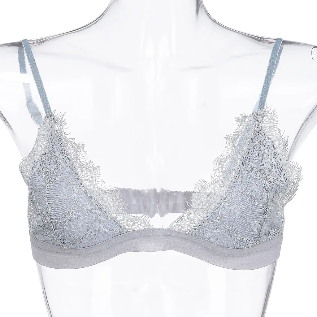 Бюстгальтер женский кружевной с V образным вырезом тонкий дышащий Бралетт