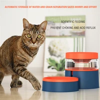 pet automatic food feeding bowl automatic feeder storable fountain dispenser antislip large capacity pet bowl all in one cat