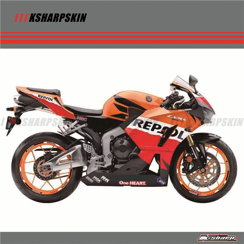 

12 X Thick Edge Outer Rim Sticker Stripe Wheel Decals FIT all HONDA HRC CBR250RR CBR400RR CBR600RR CBR1000RR cbr 400 600 1000