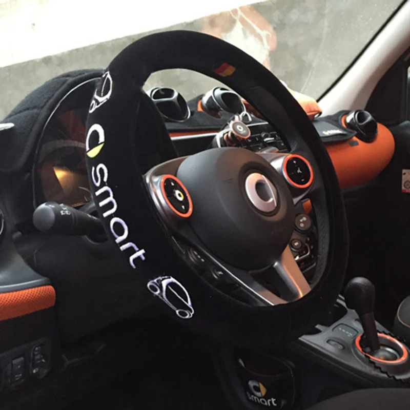 Тюнинг автомобиля чехол на руль тёплый протектор внутреннее украшение для Smart