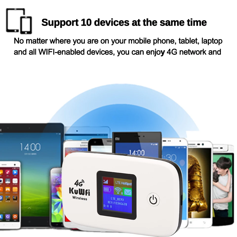 KuWFi 4G маршрутизатор 150 Мбит/с беспроводной Wi-Fi 3G/4G маршрутизаторы LTE разблокированная глобальная sim-карта TDD/FDD маршрутизатор с sim-картой и слотом для карт TF