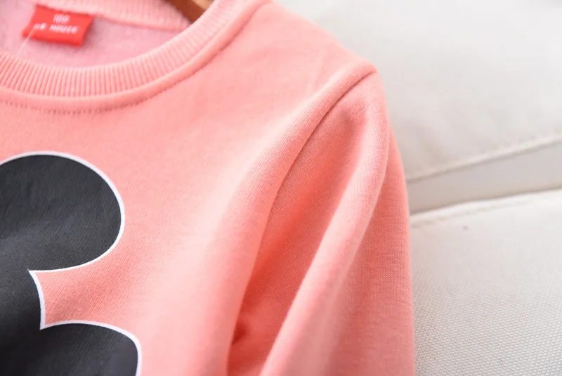 Spring Autumn Boys Girls fashion Sweatshirts Mickey Minnie Children Pullover Baby Clothes Long Sleeve Tops T-shirt Kids Vestidos