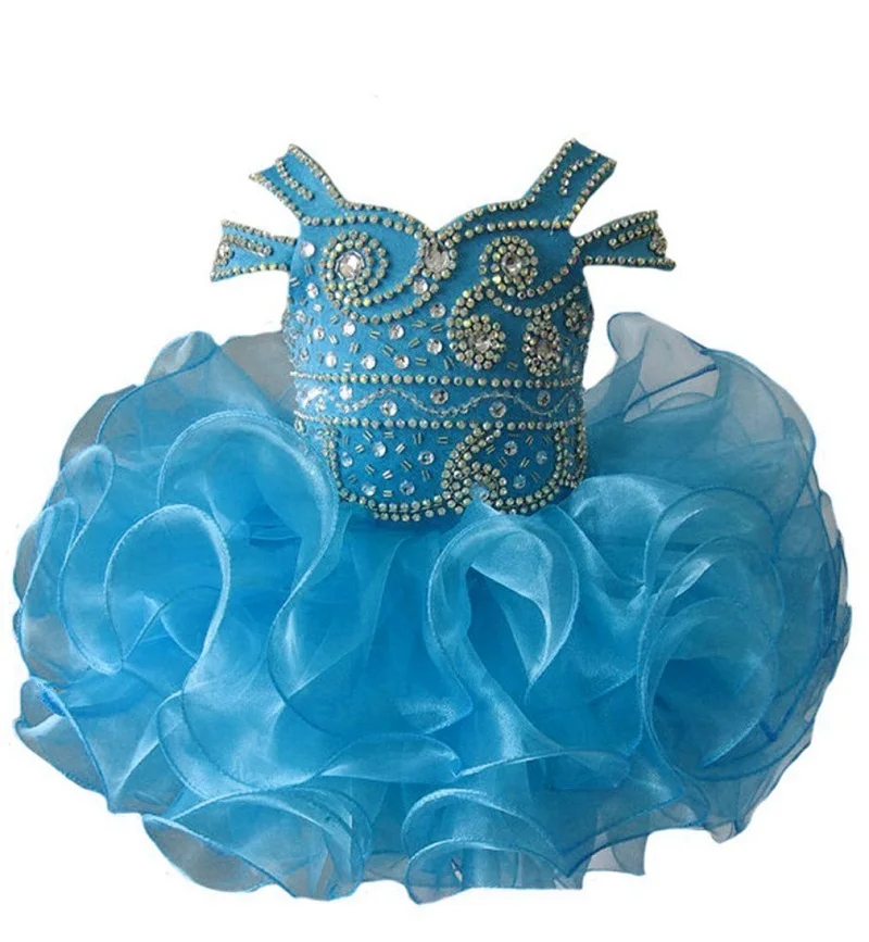 Royal Blue Лямки, Украшенные бусинами, для первого причастия, изготовленные на заказ, детские платья-пачки для маленьких девочек, платья для дня рождения - Цвет: Royal Blue