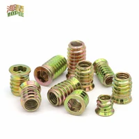 10pcs m6 m8 m10 steel metal hexagon hex socket drive head embedded insert nut e nut for wood furniture inside and outside thread