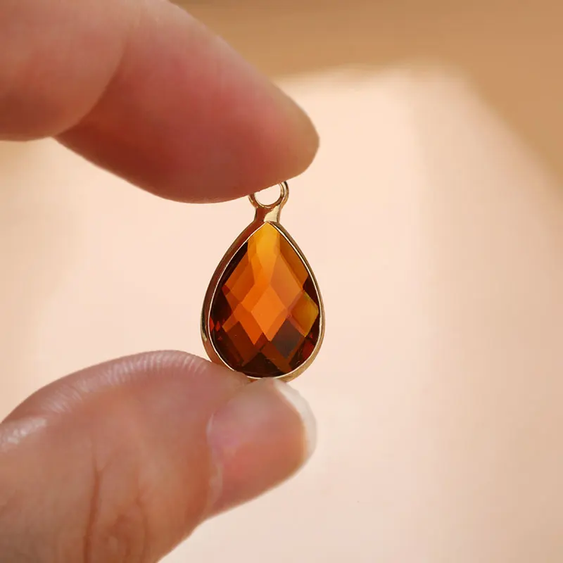 10 шт./компл. подвески в форме капли из металла стеклянные кристаллы