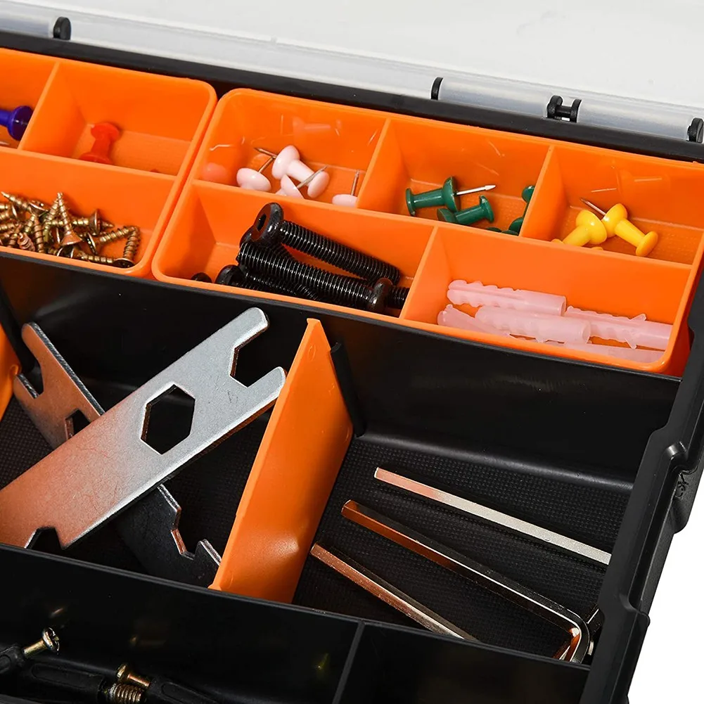 

1pcs/set Plastic Tools Storage Box Components Storage Box High Quality Durable PP Black + Orange New
