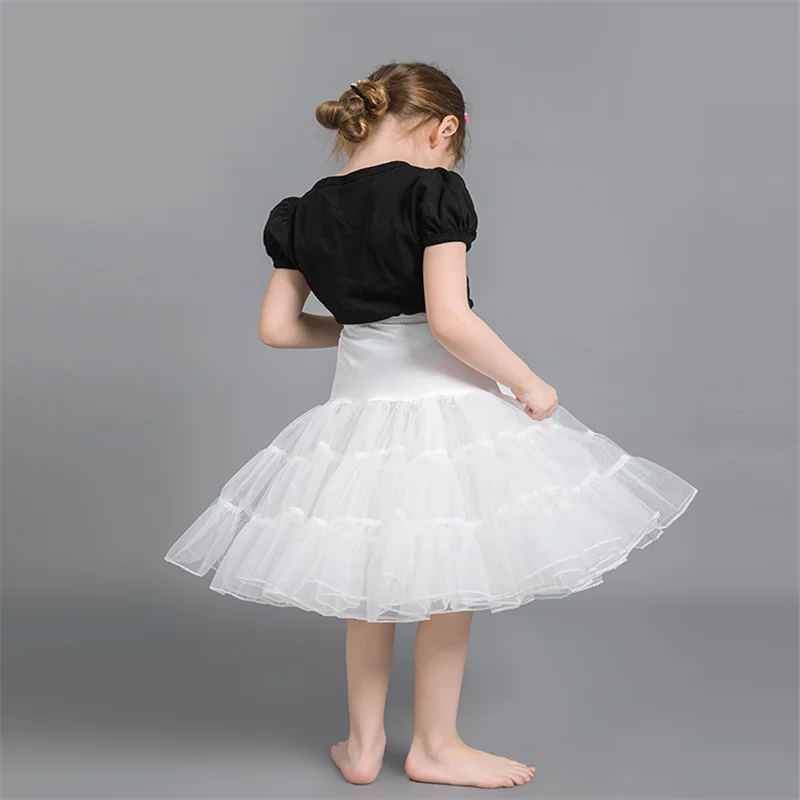 Hot sale children small 3 layer tulle skirt soft girl tutu skirt fluffy crystal yarn cute princess party pleated skirt petticoat