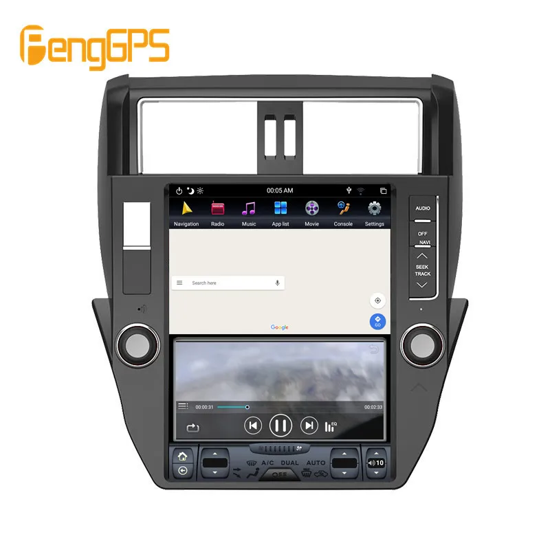 Автомобильный GPS-навигатор в стиле Tesla Android 9 0 PX6 4 Гб ОЗУ для TOYOTA Land Cruiser Prado 150 2010-20013