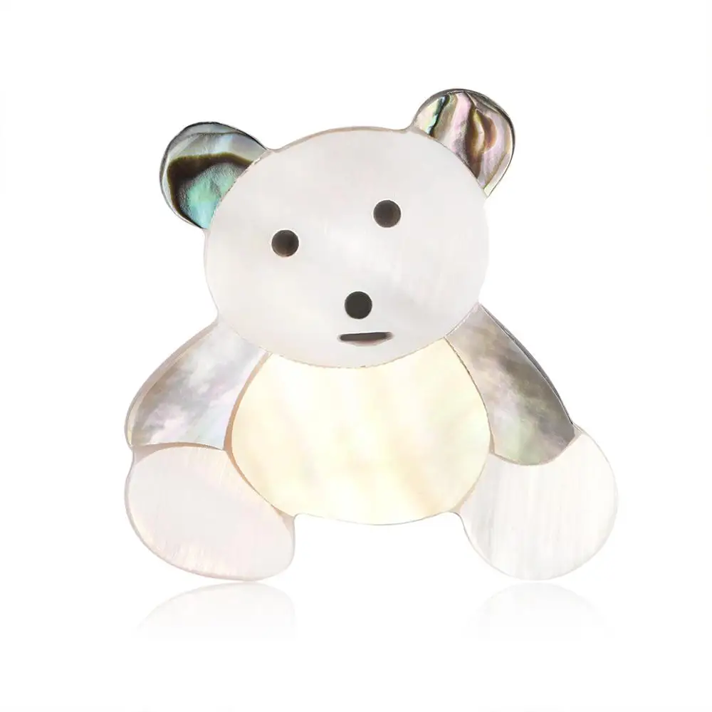 Модные броши в виде панды из натуральной раковины для женщин и мужчин украшения