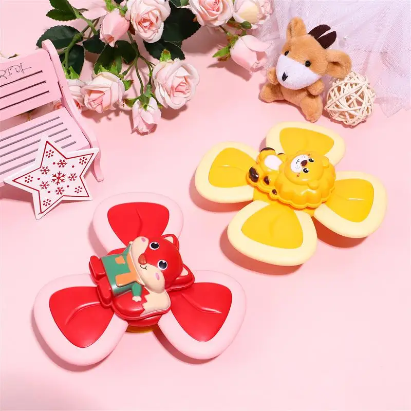 

TOYANDONA 3pcs Suction Cup Spinning Top Toys Funny Animal Spinner Toys Turntable Finger Spinning Windmill Toys