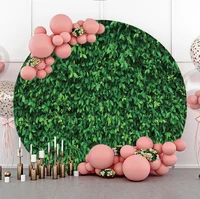 laeacco green plant lawn round background birthday wedding party decor polyester photographic photo backdrop for photo studio