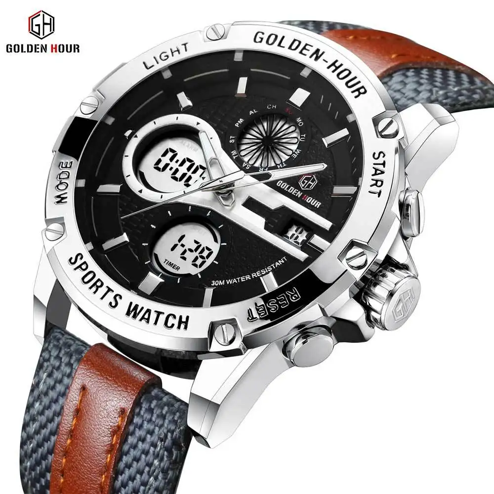 Quartz watch personality LED student watch male sports waterproof electronic multi-function men's watch