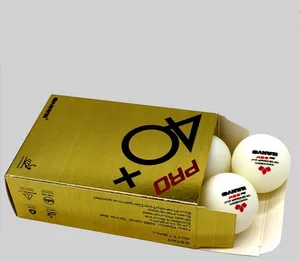 12 шаров SANWEI золото 3-звезда Пластик 40 + настольный теннис мяч ITTF утвержден новый Материал ABS поли для пинг-понга, оптовая продажа