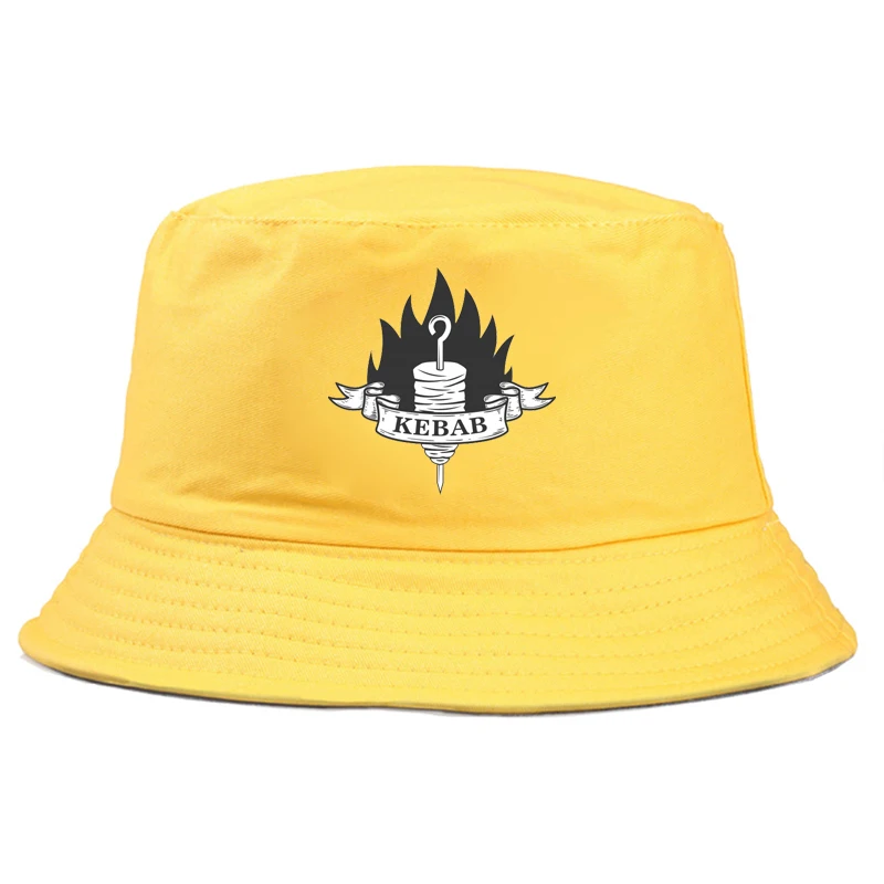

Fisherman Hat Solid Doner Kebab Bucket Hat Apparel Foldable Street Print Casual Folding Hat Girl Boy Reversible Black Bob Hat