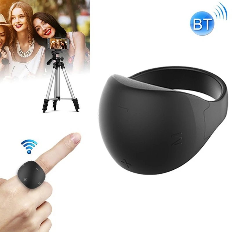 bluetooth 5 0 smart remote control wireless controller wearable finger ring for ios android phone tv box car mp3 free global shipping