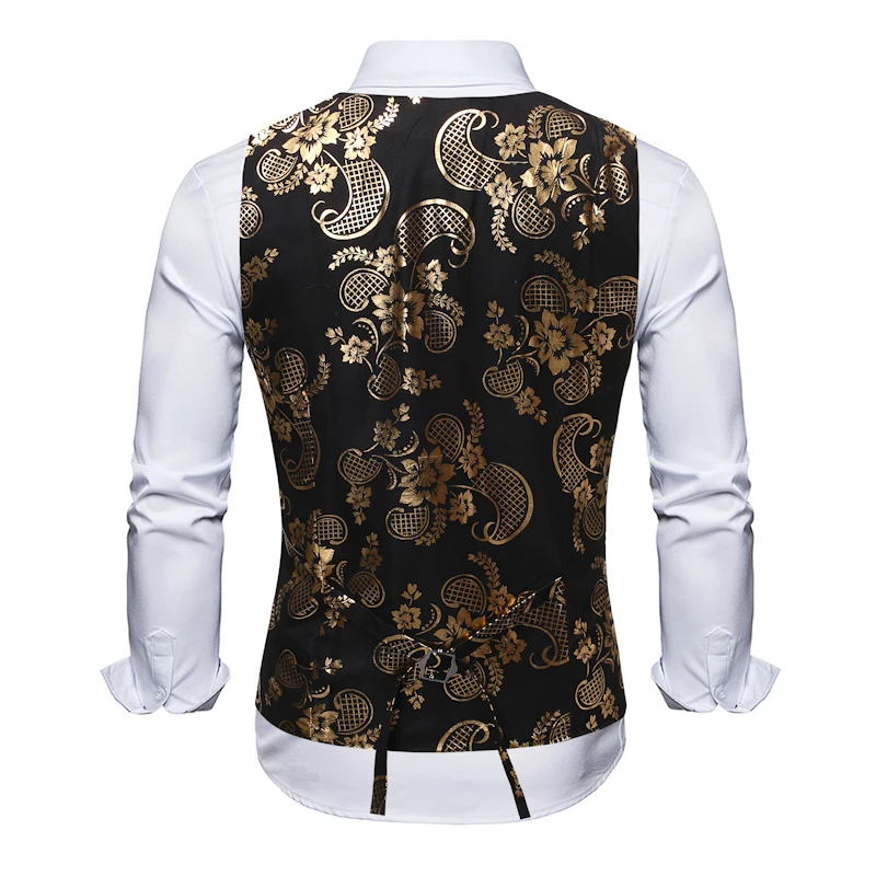 Новое поступление мужской жилет костюм свадьба без рукавов приталенная Пейсли