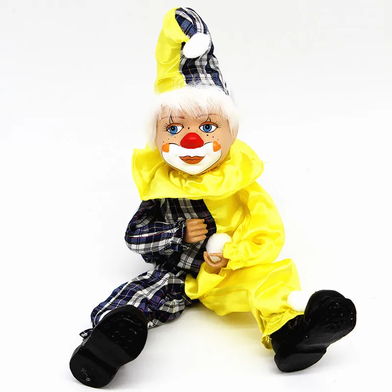 

Ceramic Resin Clown Doll Collection Handmade Painted Face Antique Umbrella Old Goods New Born Baby Items