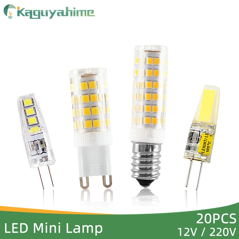 

Kaguyahime 20pcs LED G9 Light G4 E14 Bulb Ceramic Dimmable Mini Led Lamp AC 220V 12V LED Bulb G9 3W 5W 6W 7W 9W 10W Spotlight