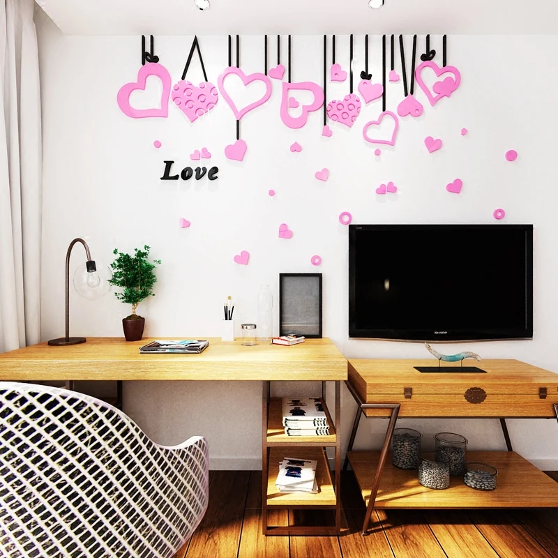 3d стереоскопическая Настенная Наклейка WS78 с романтической любовью настенное