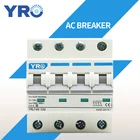 Автоматический мини-выключатель MCB, 4P, 400 В переменного тока, 6 А, 10 А, 16 А, 20 А, 25 А, 32 А, 40 А, 50 А, 63 А, защита цепи YRL7-63
