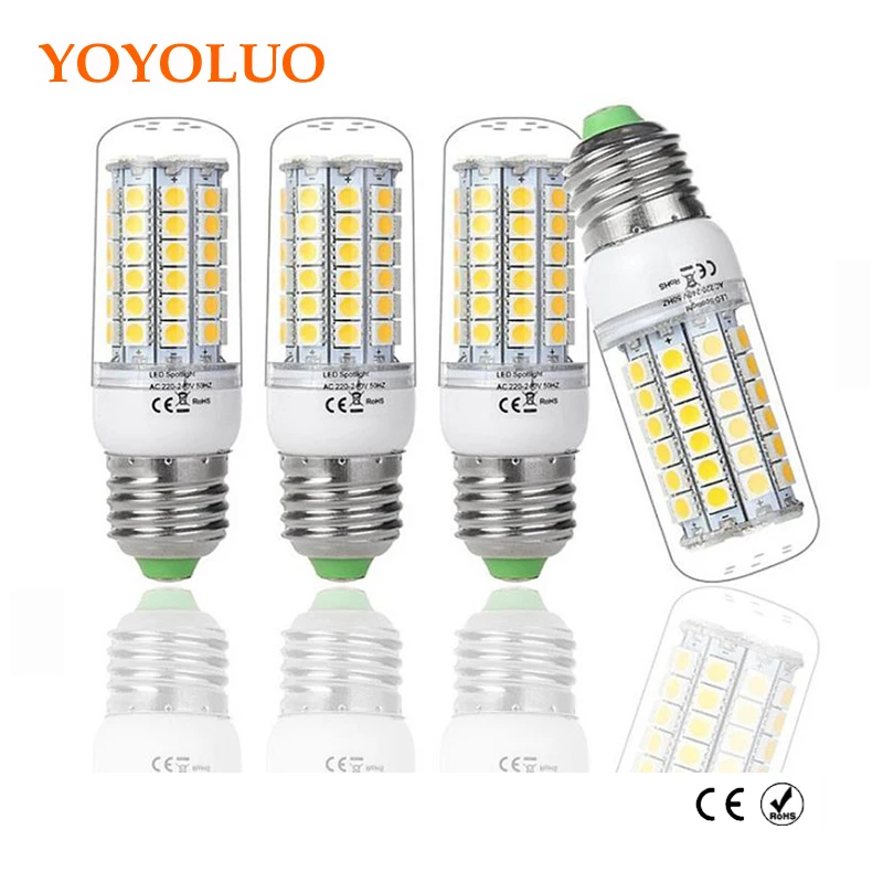 Светодиодная лампа Е27/Е14 SMD5730 для светильников 220 В 24/36/48/56/69/72 светодиода|e14 led bulb
