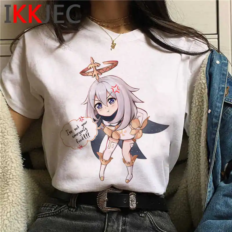 

Genshin Impact clothes women graphic tees women grunge couple white t shirt aesthetic summer top t-shirt tumblr white t shirt