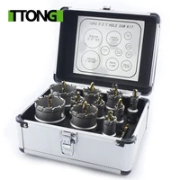 10pcsset 16 53mm tct hole saw drill bit sets alloy carbide cobalt steel cutter stainless steel plate iron metal