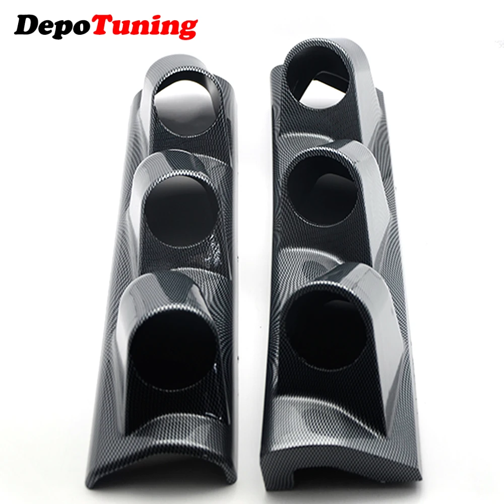 

DepoTuing Carbon 2" 52mm Universal A-Pillar Triple Holes Dash Gauge Meter Pod Mount Holder for Left/Right Hand Drive