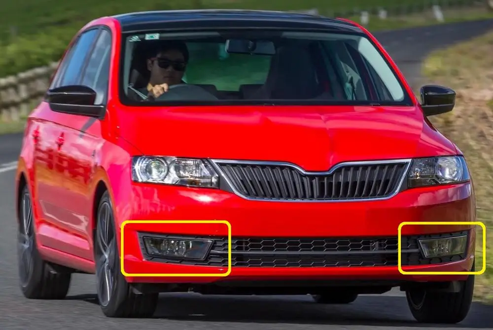 Для Skoda Rapid Spaceback 2012 2013 автомобильный Стайлинг Передняя галогенная противотуманная фара противотуманный светильник с лампами - Цвет: Left and right