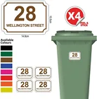 4 шт. персонализированные наклейки с номером колесной корзины с номером дома и названием улицы в классическом стиле