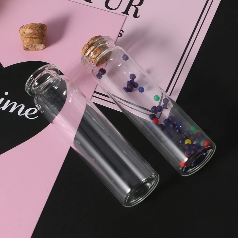 

10pcs Mini Glass Wish Bottle Vial with Cork Stopper Storage Pendant 20mL / 1ml / 0.5 ml