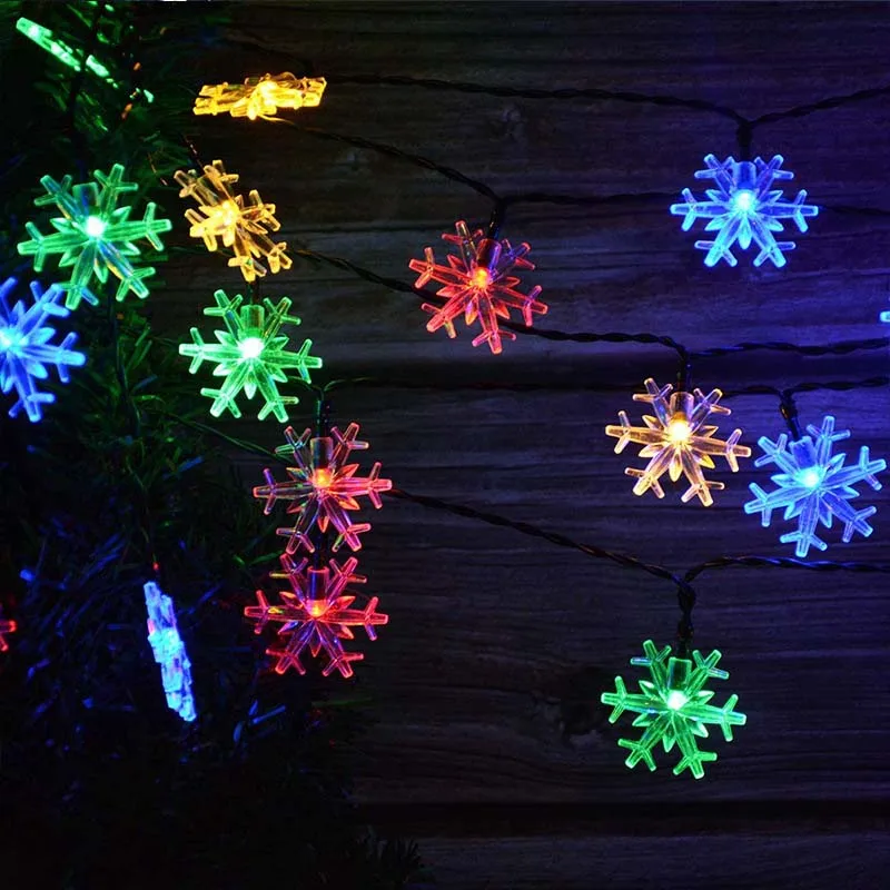 

Solar Powered Snowflake String Light 6.5m 30 LED Christmas Tree Decor Lamp Decoration Light for Christmas Outdoor Party
