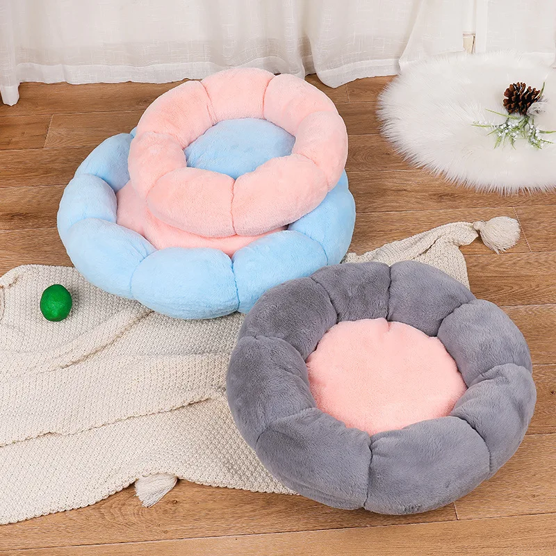 

Super Soft Pet Dogs Bed Kennel Dog Round Cats Winter Warm Sleeping Bag Follow Large Puppy Cushion Mat Portable Cat Supplies