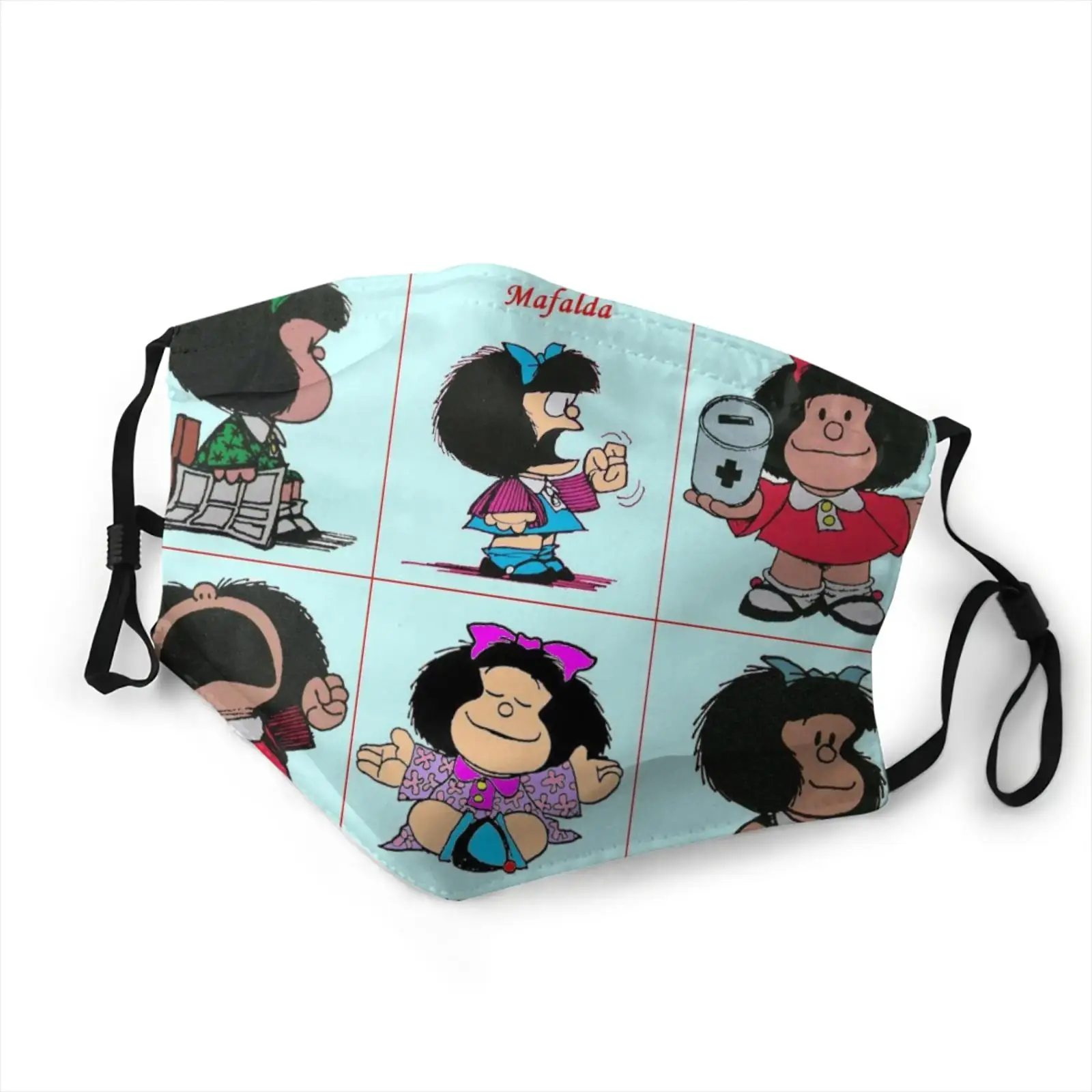 

2021 New Cartoon Mafalda Antiviral Funny Mascaras Harajuku Women/men Washable Face Mask Mafalda Case Boys/girls Face Mask