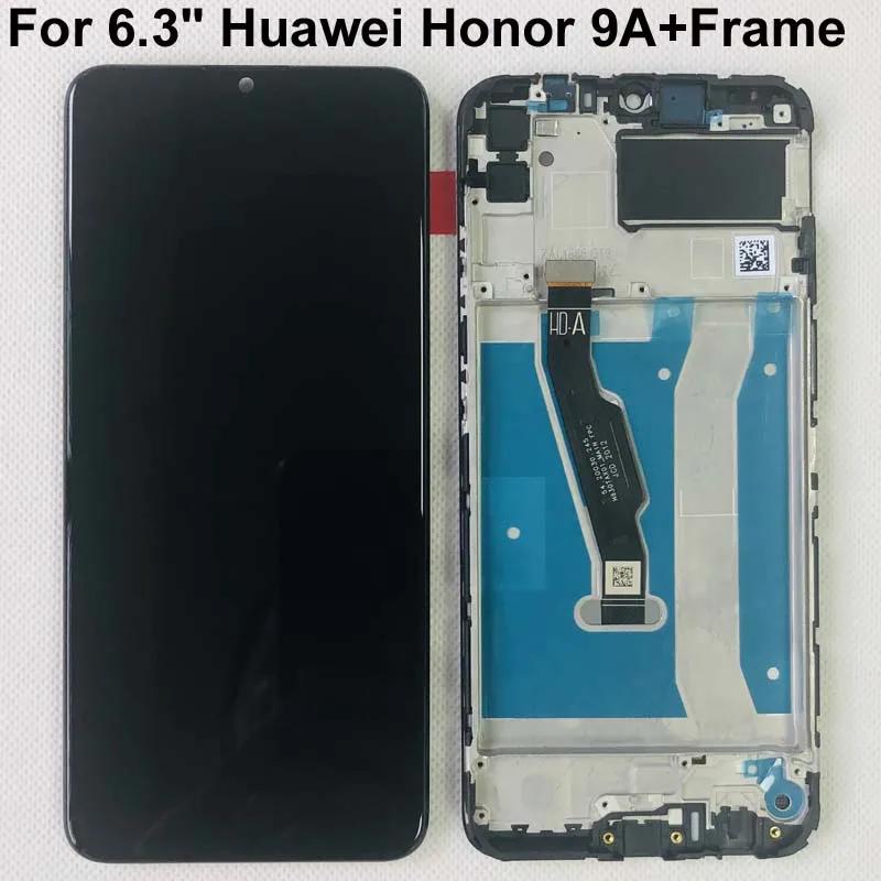 

with frame Original 6.3"For Huawei Honor 9A MOA-LX9 LCD Display+Touch Screen Digitizer Assembly Parts For Honor 9a LCD Display
