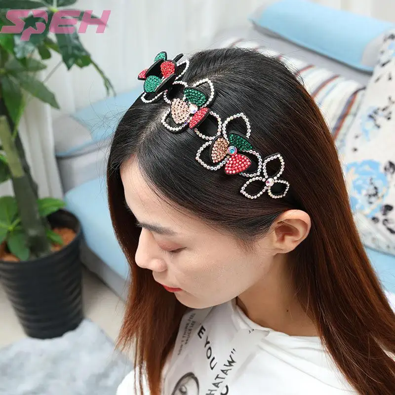 

Korean version of the new headband imported Australian diamond fashion flower rhinestone headwear hair accessories