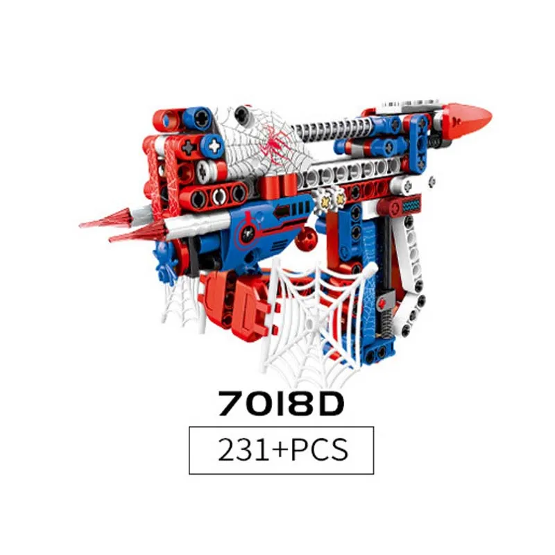 

Toy gun popgun Super Heroes acaptains American Avengersed Ironed Manspider-mans beanshooter Building blocks Assembly Bricks boy