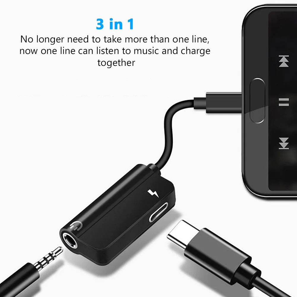 2 в 1 Usb Type C до 3 5 мм Aux адаптер для наушников Usb-C Jack аудио кабель HTC LG Motorola Xiaomi Redmi Huawei |