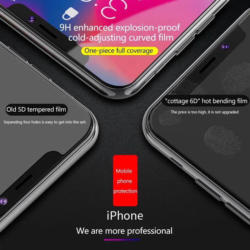 ONEVAN 6D закругленные края Полное покрытие экрана протектор для iPhone XS Max XR X